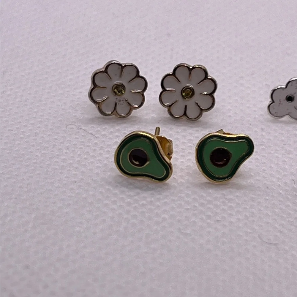 Dainty Small Earrings Post Back Daisy Dragonfly Avocado Cloud Claire's